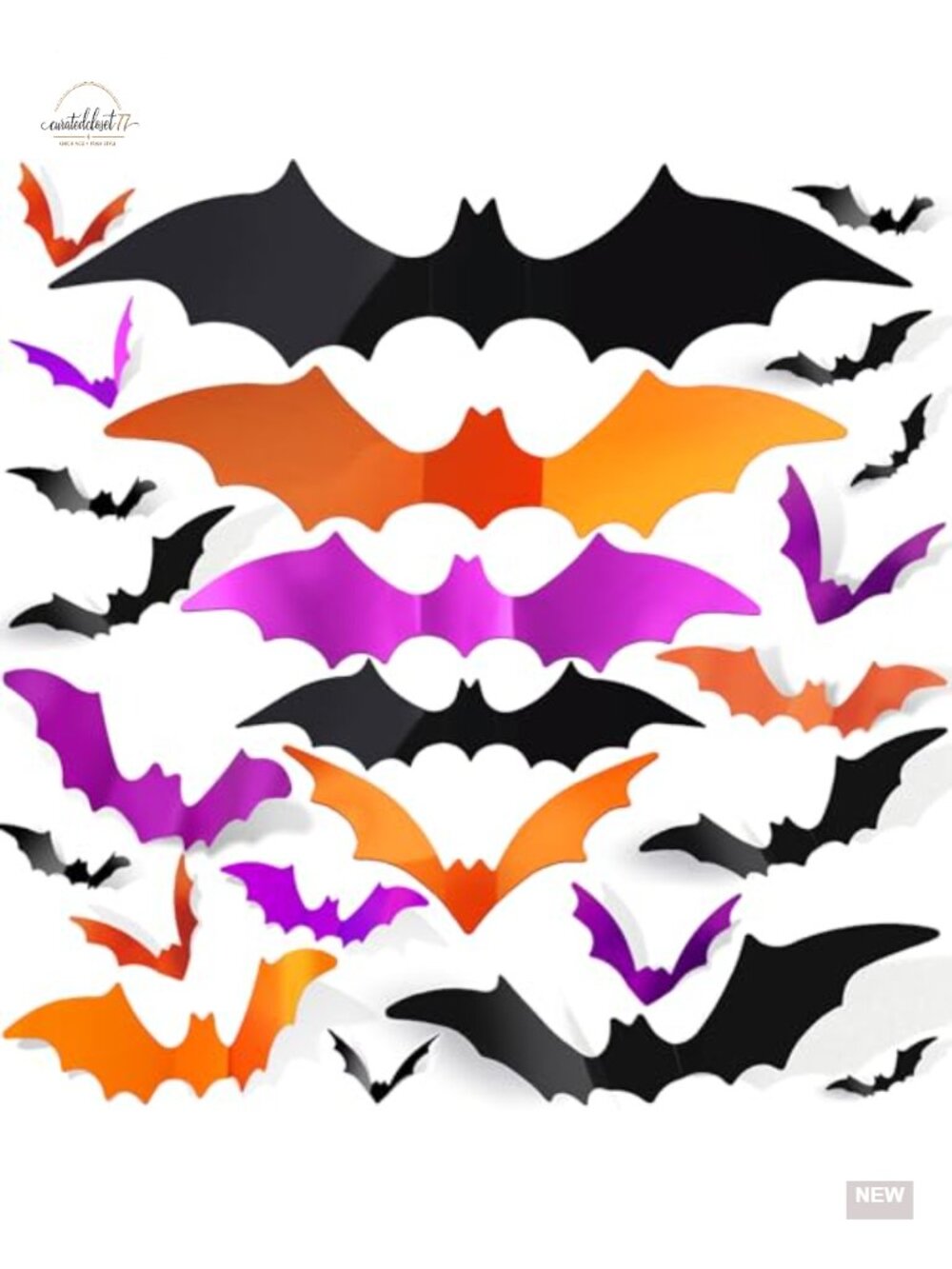 140 PCS Halloween Bats Wall Decoration Sticky Vinyl Stickers Indoor Outdoor